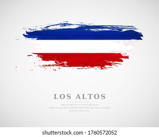 Happy national day of Los Altos with artistic watercolor country flag background