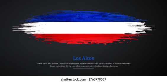 Happy national day of Los Altos with watercolor grunge brush flag background