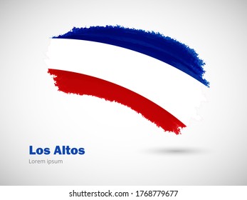 Happy national day of Los Altos with artistic watercolor country flag background. Grunge brush flag illustration