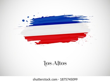 Happy national day of Los Altos with creative brush flag background