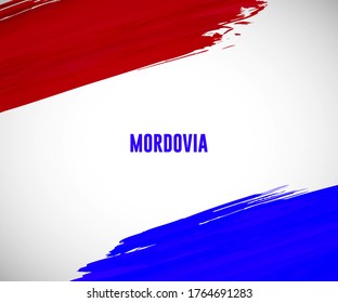 Happy national day of Mordovia with classic watercolor splash background