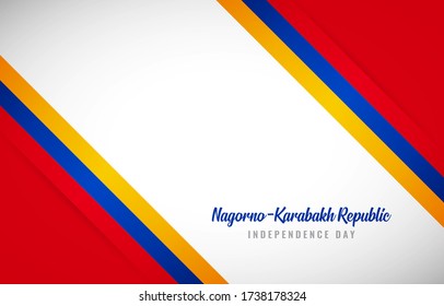 Happy national day of Nagorno-Karabakh Republic with Artistic national country flag greeting background