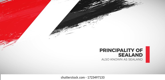 Happy national day of Principality of Sealand. Brush painted grunge flag of Principality of Sealand country. Creative brush flag vector background