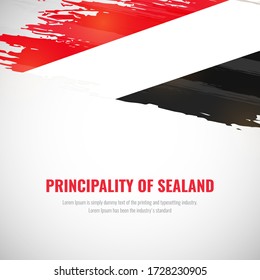 Happy national day of Principality of Sealand with brush style watercolor country flag background