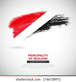 Happy national day of Principality of Sealand country. Creative grunge brush of Principality of Sealand flag illustration