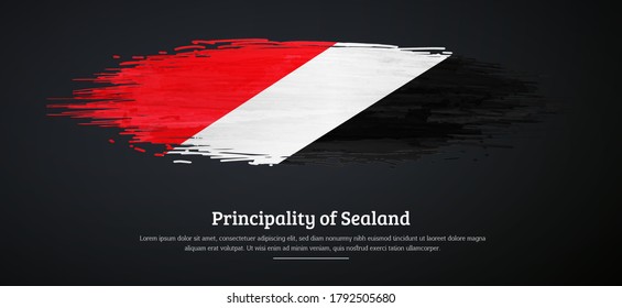 Happy national day of Principality of Sealand with watercolor grunge brush flag background