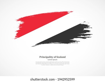 Happy national day of Principality of Sealand with national flag on grunge texture