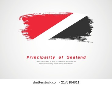 Happy National Day of Principality of Sealand. Abstract country flag on hand drawn brush stroke vector patriotic background.