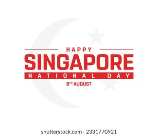 Happy National day Singapore, National day, Singapore, Singapore National Flag, 9th August, 9 August, National Day, White Background Vector illustration Eps Flag White Background moon and stars icon