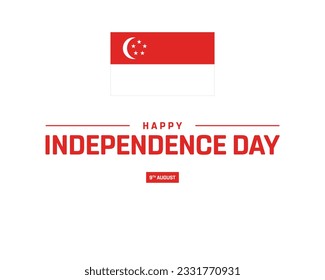 Happy National day, Singapore National day, Singapore, Flag of Singapore, 9th August, 9 August, National Day, Independence Day Flag Vector illustration Eps White Background Icon Singapore 