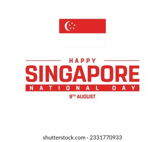 Happy National day Singapore, Singapore National day, Singapore, Singapore National Flag, 9th August, 9 August, National Day, Independence day, Flag Vector illustration Eps White Background Icon