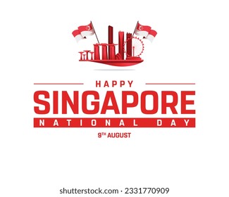 Happy National day Singapore, National day, Singapore, Flags of Singapore, 9th August, 9 August, National Day, Independence day, Buildings creative design vector illsutration eps buildings concept