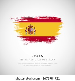 Happy national day of Spain. brush flag of Spain vector illustration. abstract concept of national brush flag background. brush stroke background.