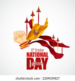 Happy national day Spain-vector illustration-12 October