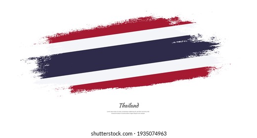 Happy national day of Thailand with national flag on artistic stain brush stroke background