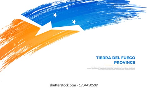 Happy National Day of Tierra del Fuego Provinz Hintergrund mit Grunge Pinselflagge Abbildung