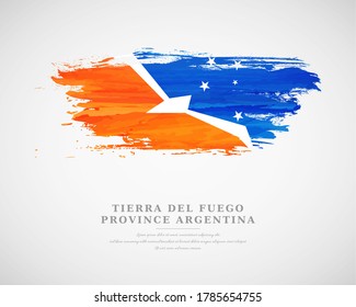 Schöner Nationalfeiertag der Provinz Tierra del Fuego Argentinien mit künstlerischem Aquarell-Hintergrund