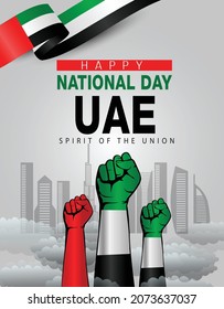 happy national day uae greetings. vector illustration design