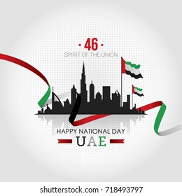 Happy National Day of UAE. Vector Illustration