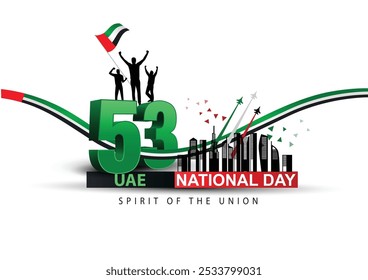 feliz dia nacional UAE.2º dezembro fundo. vetor abstrato ilustração design