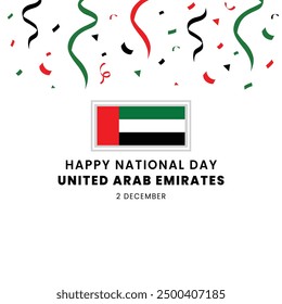 Happy National Day United Arab Emirates Banner - UAE National Day Celebration with Flag and Festive Confetti Design for 2 December