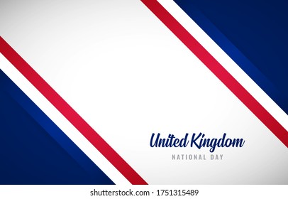 Happy national day of United Kingdom with Creative United Kingdom national country flag greeting background