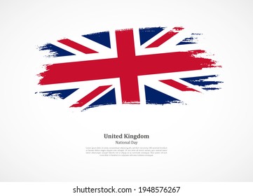 Happy national day of United Kingdom with national flag on grunge texture