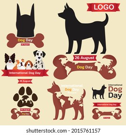 Happy National Dog Day 26 August. National Dog Day Vector Illustration. Great for card, Banner and emblem.