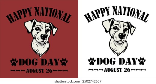 "Feliz Día Nacional del Perro" Camiseta Diseño Vector del día del perro, diseño internacional de citas del día del perro.