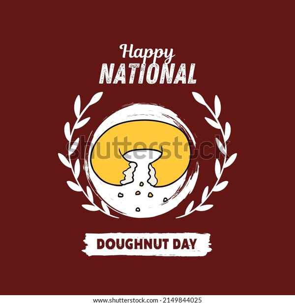 Happy National Doughnut Day 2023 Teal เวกเตอร์สต็อก ปลอดค่าลิขสิทธิ์ 2149844025 Shutterstock 