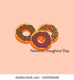 Happy National Doughnut Day Celebration Vector Template Design Illustration
