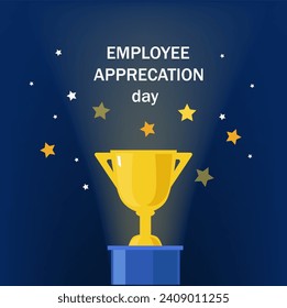 Happy National Employee Appreciation Day. Horizontal banner vector illustration flat design