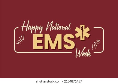 Happy National EMS week, Holiday concept. Template for background, banner, card, poster, t-shirt with text inscription