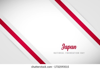 Happy national foundation day of Japan with Elegant Japan national country flag greeting background