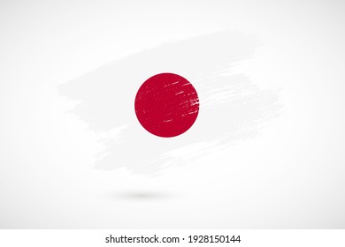 Happy national foundation day of Japan with vintage style brush flag background