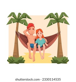 happy national hammock day vector illustration
