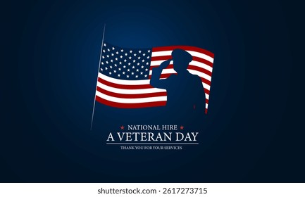 Happy National Hire A Veteran Day Background Vector Illustration 