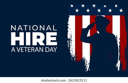 Happy National Hire A Veteran Day Background Vector Illustration 