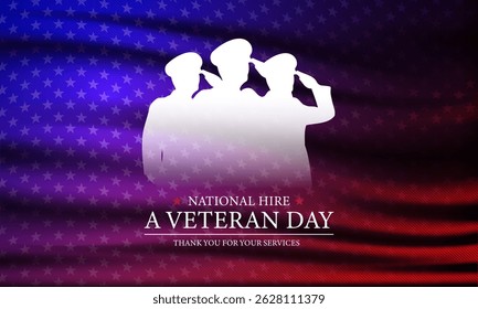 Happy National Hire A Veteran Day Background Vector Illustration 