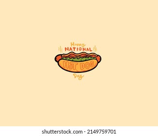 Happy National Hot Dog Day Typography