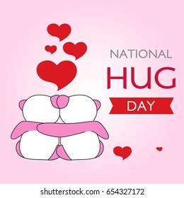 Happy National Hug Day Vector Illustration. Suitable for poster, banner, campaign, and greeting card
