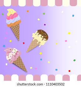 Happy national ice cream day, vector illustration