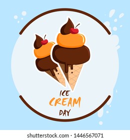 happy national ice cream day vector illustration