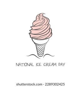 Happy National Ice Cream Day vector Illustration.
