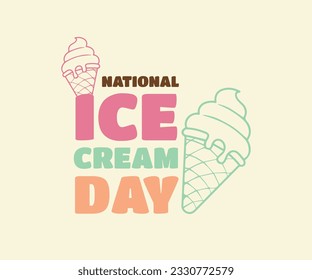 Happy national ice cream day vector illustration