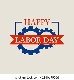 Happy national labor day logo. Flat illustration of happy national labor day vector logo for web design