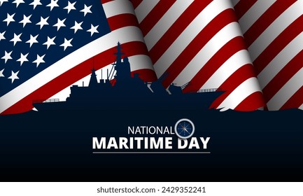 Happy National Maritime Day May 22 Background vector illustration