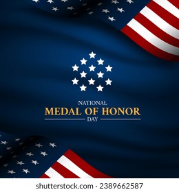 Happy National Medal Of Honor Day Background Vector Illustration