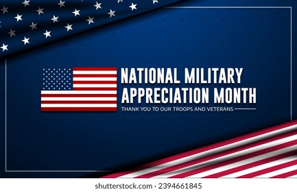 Happy National Military Appreciation Month Background Vector Illustration