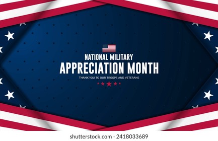 Happy National Military Appreciation Month Background Vector Illustration